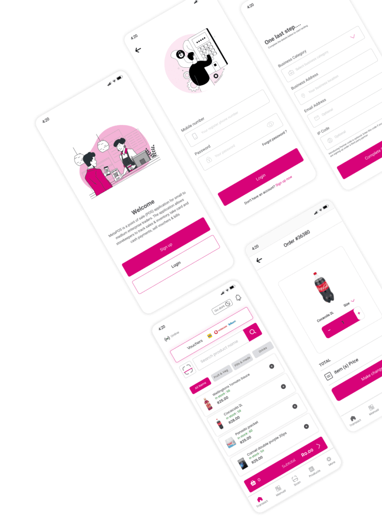 MetaPOS app mockup